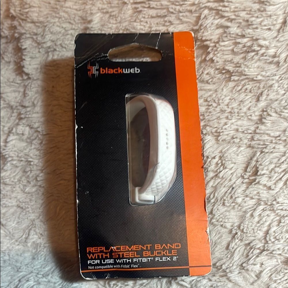 Blackweb White Replacement Band with Steel Buckle for Fitbit flex 2